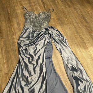Ladivine Cinderlla Blue sparkled Prom Dress Size 8